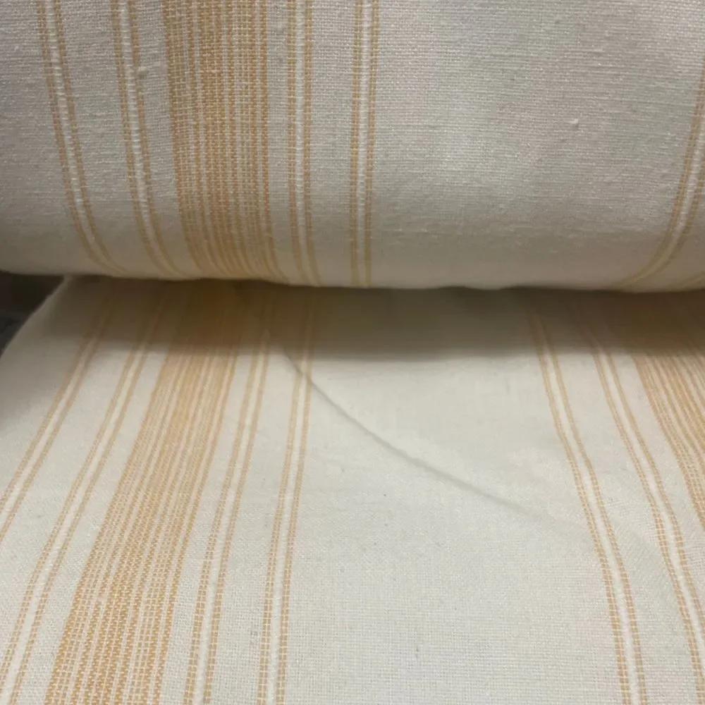 Cotton Fabric Shower Curtain Beige Asymmetric Striped Pattern Size 72” x 72”